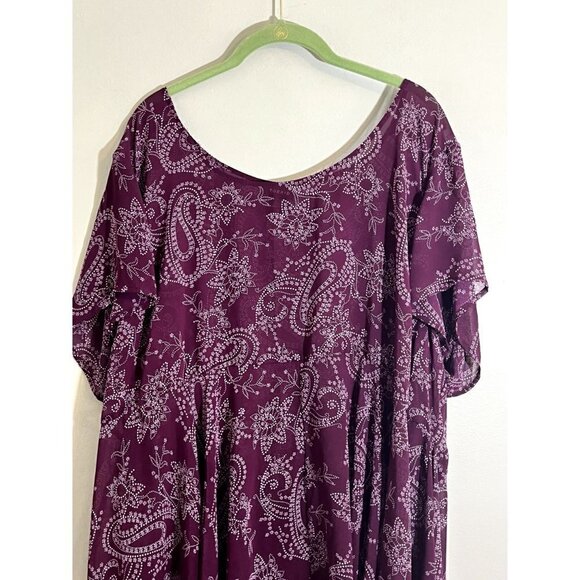 Torrid Floral Hi Low Top  26 Purple Paisley Boho Western Retro Indie Folk Chic - Picture 3 of 11